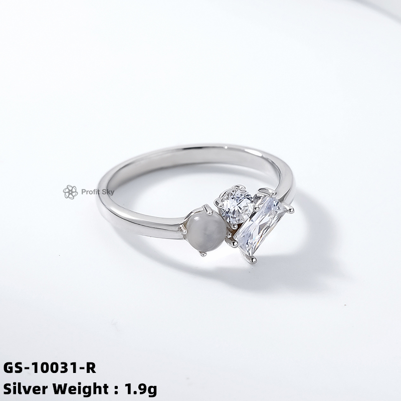 Emerald Elegance: Silver Gemstone Band Rings