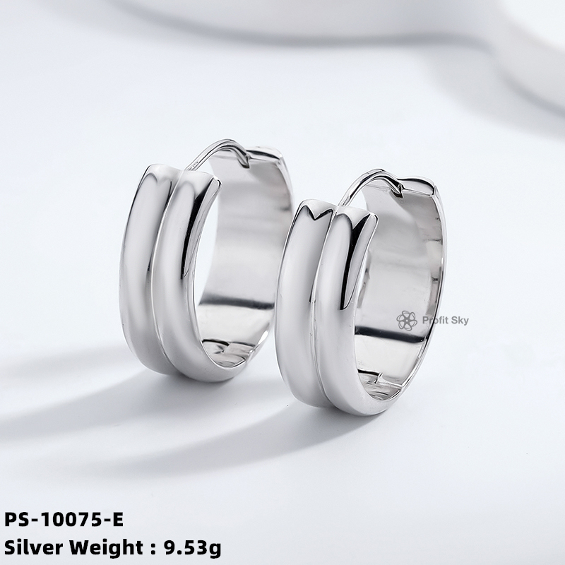 Radiant Bridal: Sterling Silver Hoop Earrings