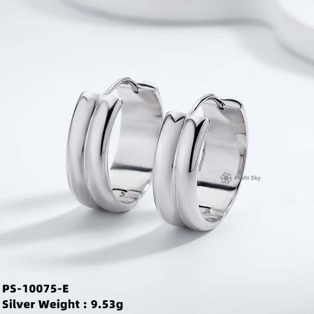 Radiant Bridal: Sterling Silver Hoop Earrings