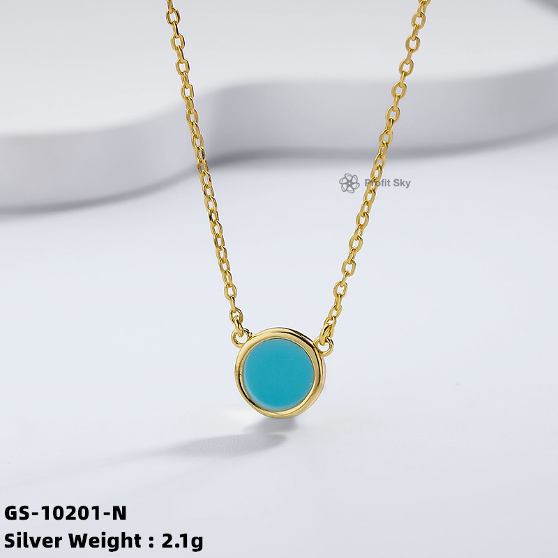 Aquamarine Delight: Gemstone Silver Necklace
