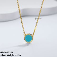 Aquamarine Delight: Gemstone Silver Necklace
