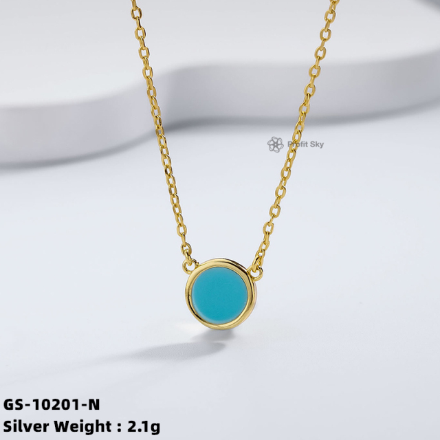 Aquamarine Delight: Gemstone Silver Necklace