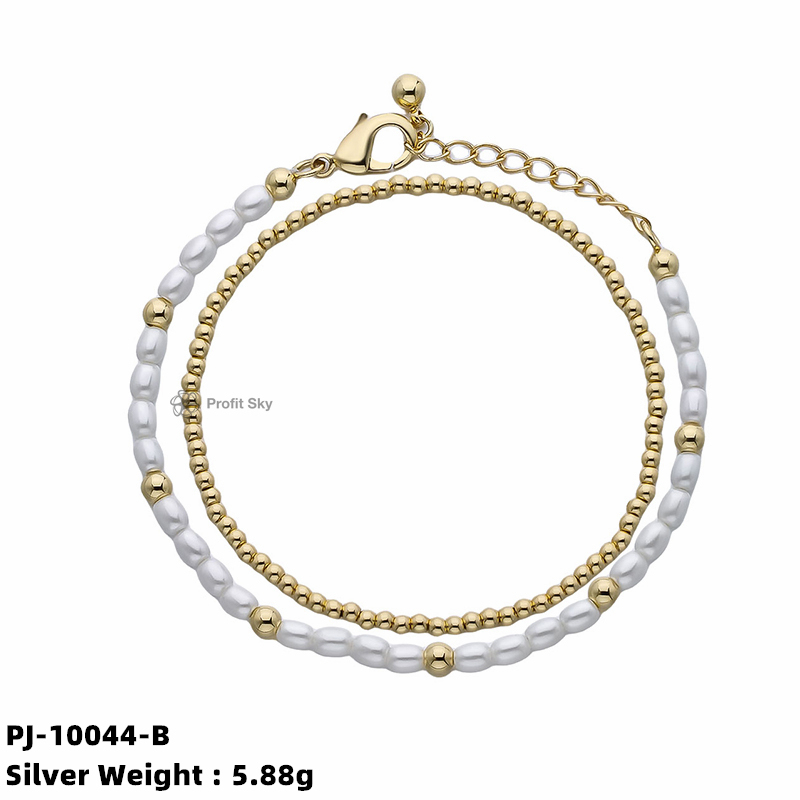 "Pearl Strand with Silver Accents Bracelet