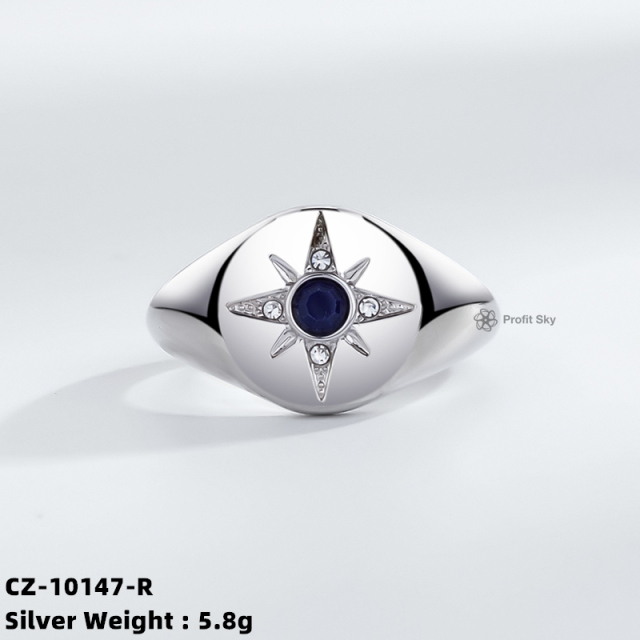Elegant Sterling Silver Amethyst Ring