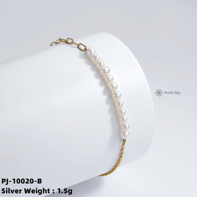 Classic Sterling Silver Pearl Bracelet