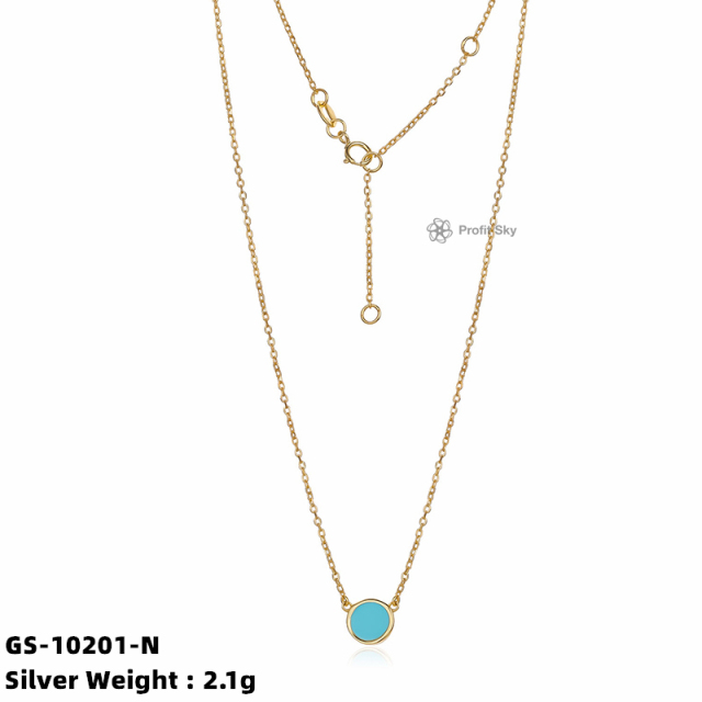 Aquamarine Delight: Gemstone Silver Necklace