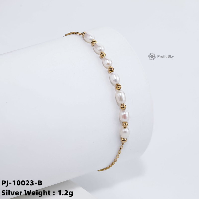 Pearl and Sterling Silver Beaded Bracelet