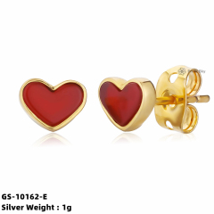 Heart-shaped Shells Sterling Silver Gemstone Earrings