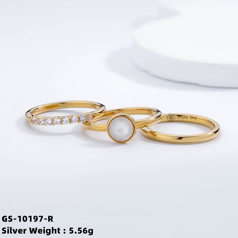 Shell Silver Gemstone Ring