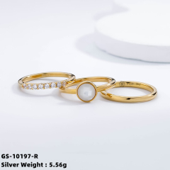 Shell Silver Gemstone Ring