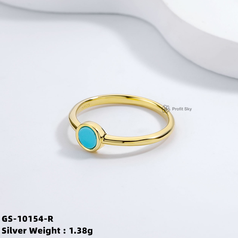 Aqua Chalcedony Sterling Silver Ring