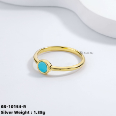 Aqua Chalcedony Sterling Silver Ring