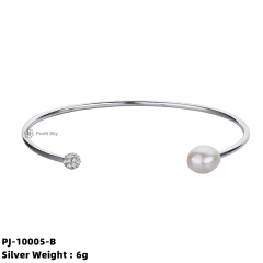 Classic Sterling Silver Pearl Bracelet