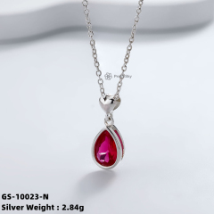 Ruby Red Romance: Sterling Silver Pendant