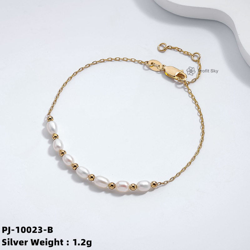 Timeless Beauty: Silver Pearl Bangle Bracelet