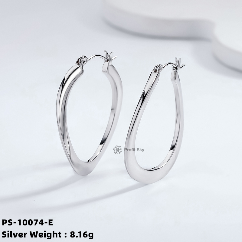 Radiant Bridal: Sterling Silver Hoop Earrings