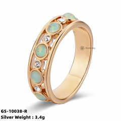 Emerald Elegance: Silver Gemstone Band Rings