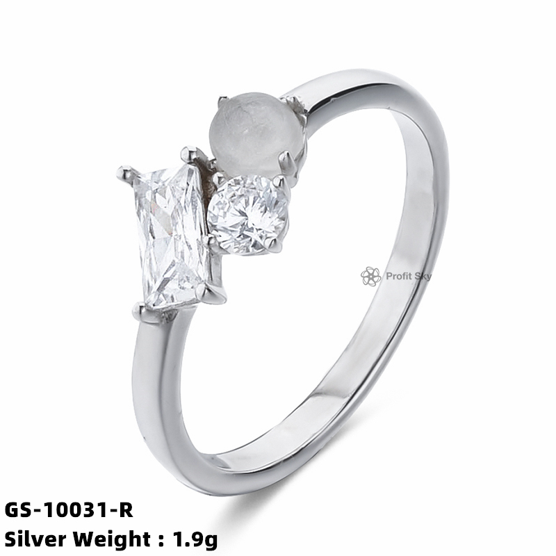 Emerald Elegance: Silver Gemstone Band Rings