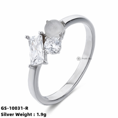 Emerald Elegance: Silver Gemstone Band Rings