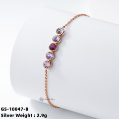 Radiant Sterling Silver Amethyst Bracelet