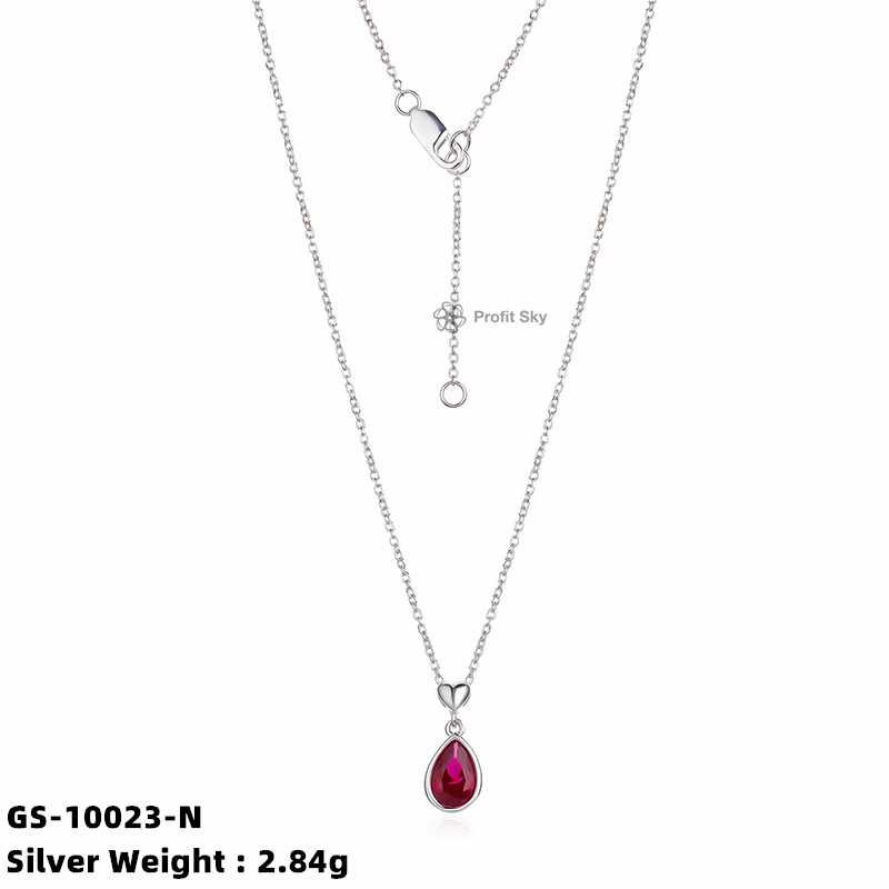 Ruby Red Romance: Sterling Silver Pendant
