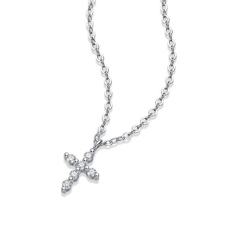 Moissanite Cross and Chain Set