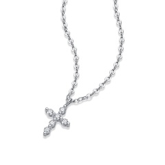 Moissanite Cross and Chain Set