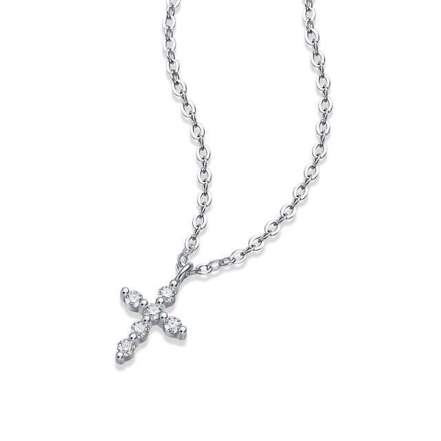 Moissanite Cross and Chain Set