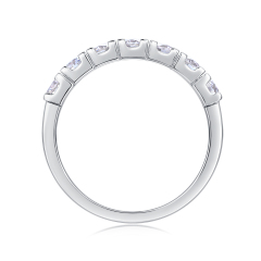 Art Deco Style Moissanite Sterling Silver Ring