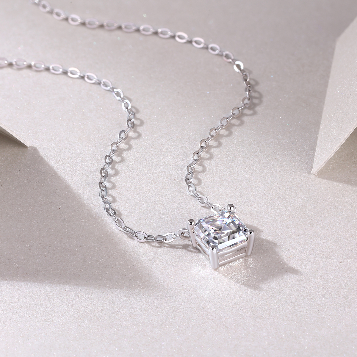 Lab-Created Diamond Sparkle Pendant: Moissanite Necklace