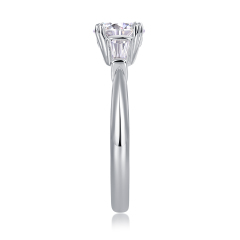 Princess-Cut Moissanite Silver Engagement Ring