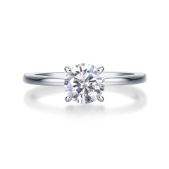 Sterling Silver Moissanite Solitaire Engagement Ring