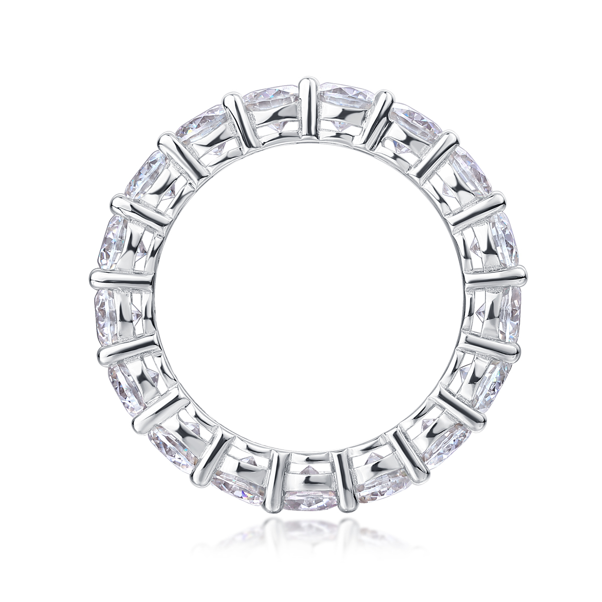 Sterling Silver Moissanite Eternity Band