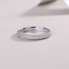 Halo Design Sterling Silver Moissanite Engagement Ring