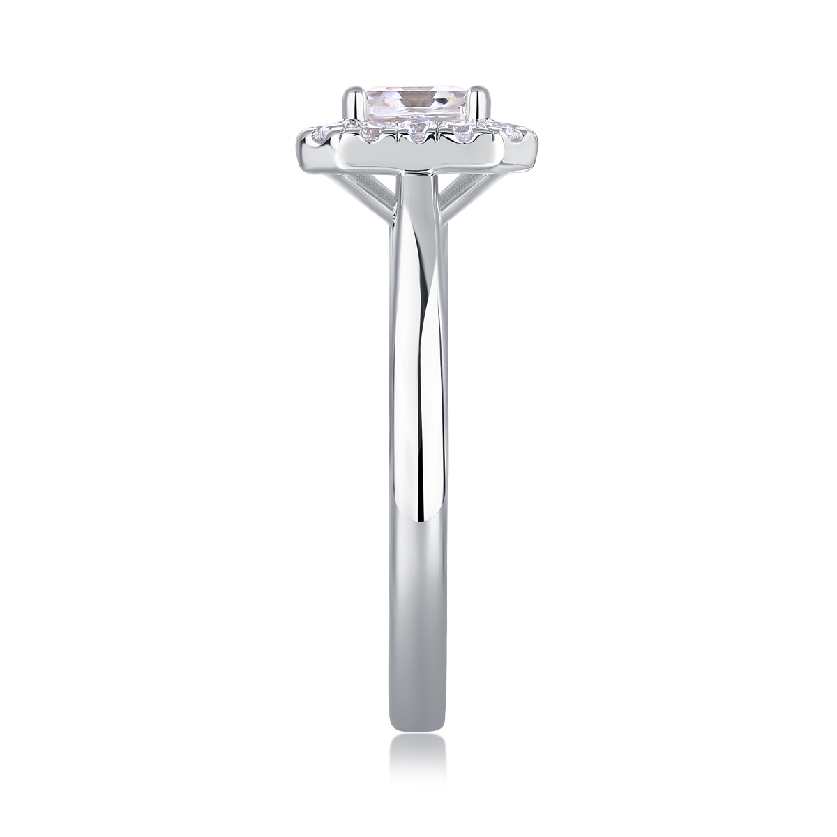 Art Deco Style Moissanite Sterling Silver Ring