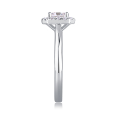 Art Deco Style Moissanite Sterling Silver Ring
