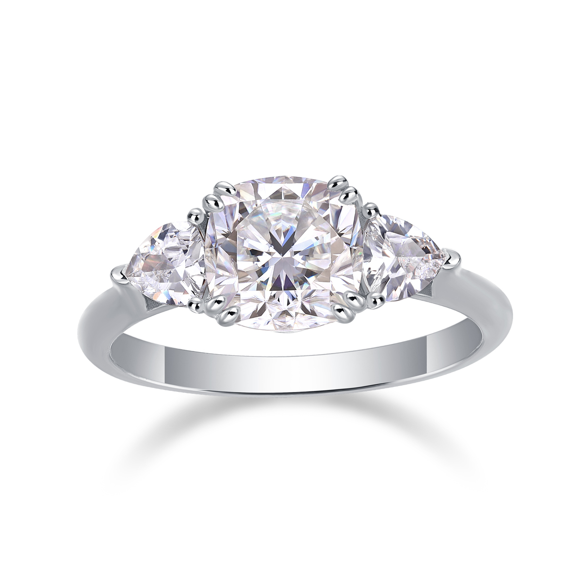 Sterling Silver Moissanite Wedding Ring Set