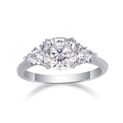 Sterling Silver Moissanite Wedding Ring Set