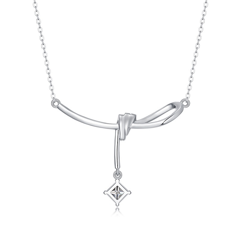 Modern Geometric Moissanite Necklace