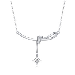 Modern Geometric Moissanite Necklace