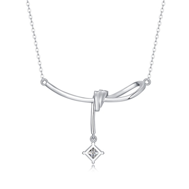 Modern Geometric Moissanite Necklace