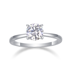Sterling Silver Moissanite Solitaire Engagement Ring