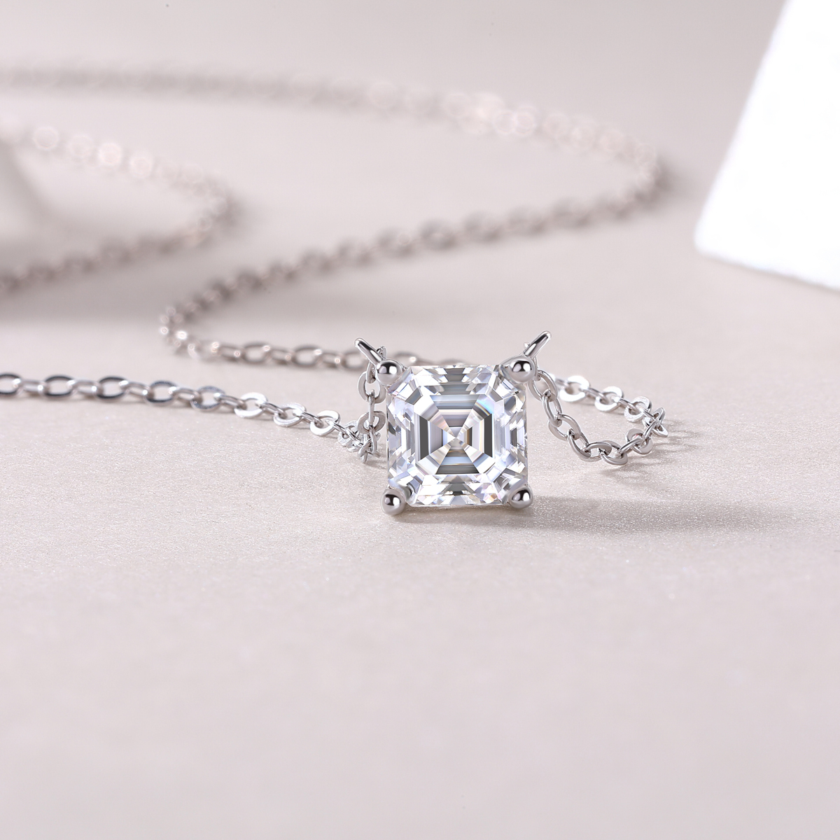 Lab-Created Diamond Sparkle Pendant: Moissanite Necklace