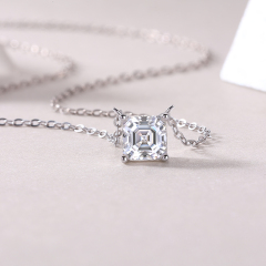 Lab-Created Diamond Sparkle Pendant: Moissanite Necklace