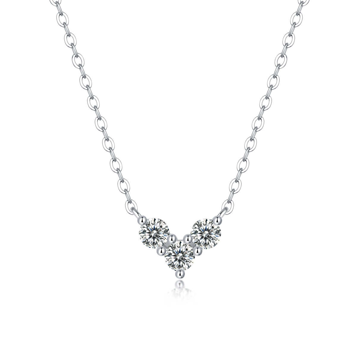 Moissanite Heart-Shaped Pendant Necklace