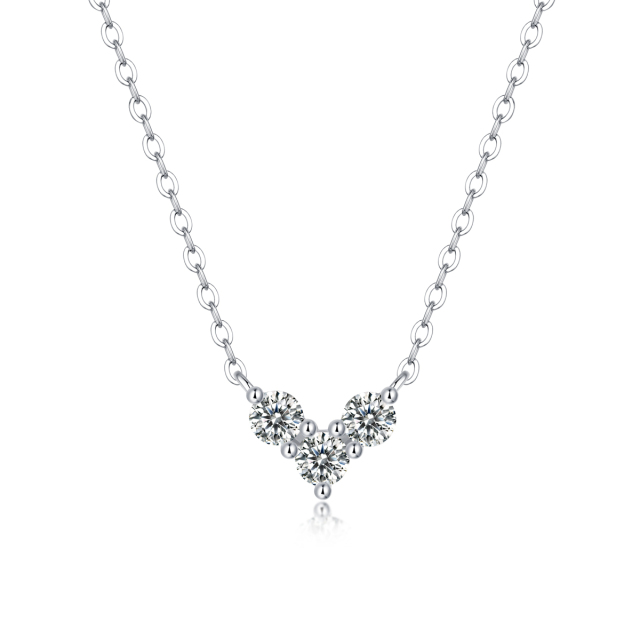 Moissanite Heart-Shaped Pendant Necklace