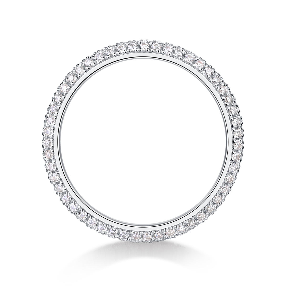 Halo Design Sterling Silver Moissanite Engagement Ring