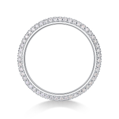 Halo Design Sterling Silver Moissanite Engagement Ring