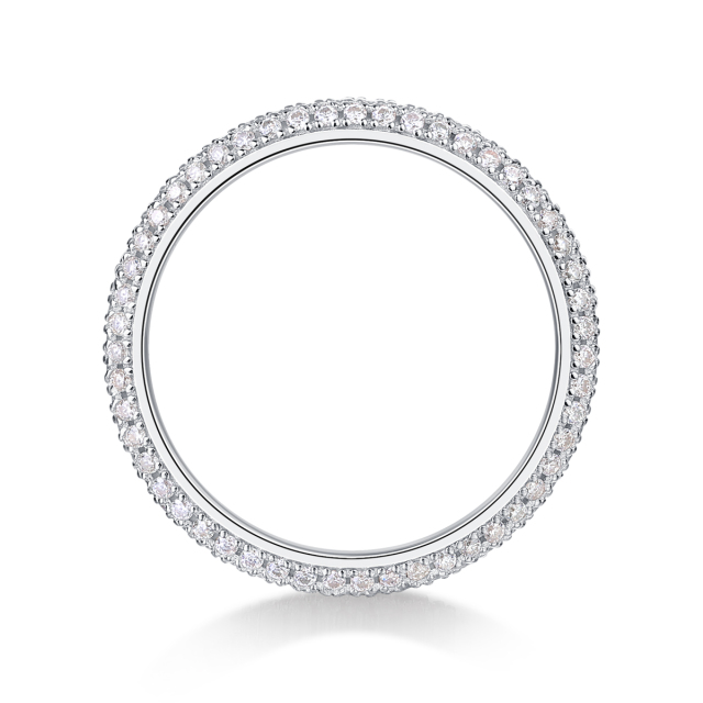 Halo Design Sterling Silver Moissanite Engagement Ring
