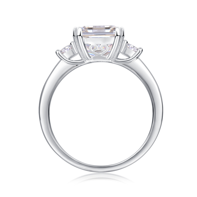 3-Stone Sterling Silver Moissanite Anniversary Ring